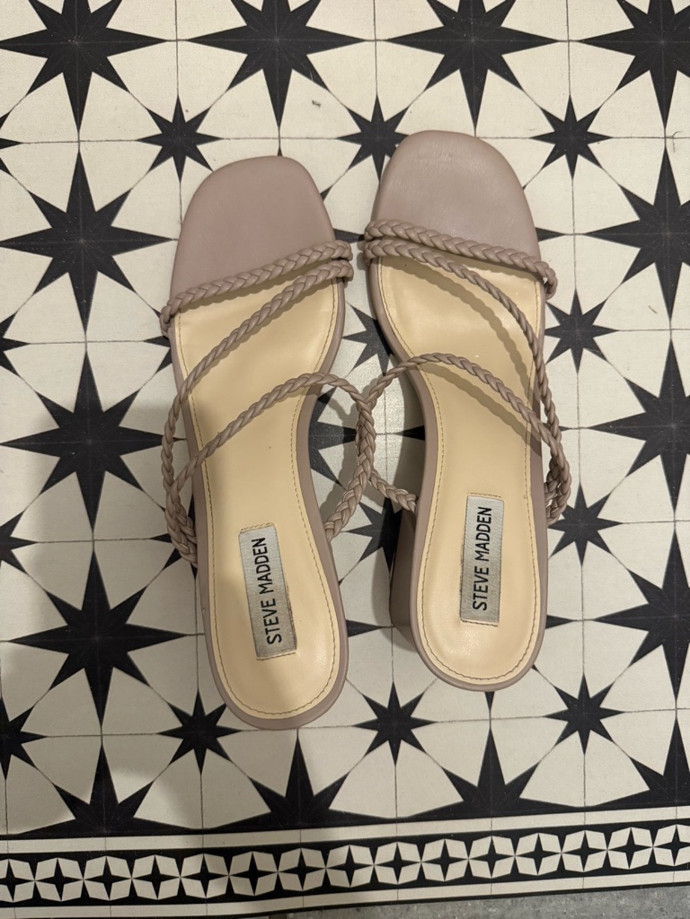 Steve Madden Braided Strap Sandals - Taupe